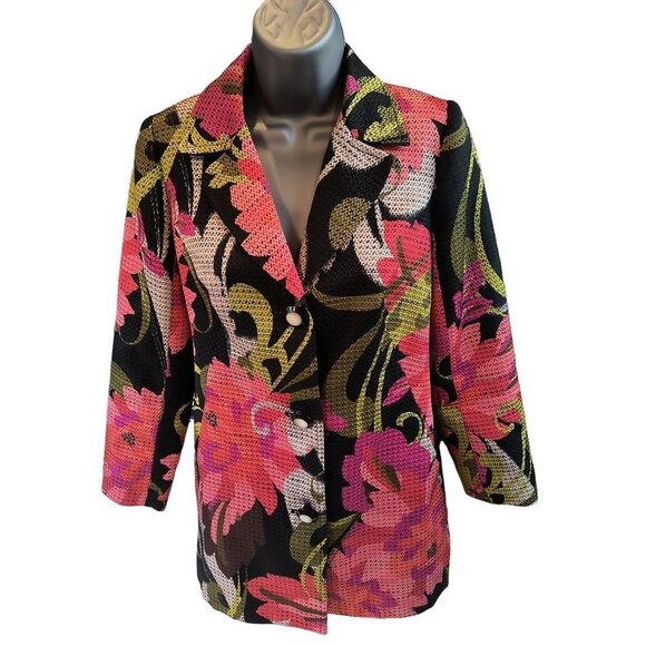 Trina Turk Floral-Print Mid-Length Jacket Women's Size 2 Like New condition - Picture 4 of 16